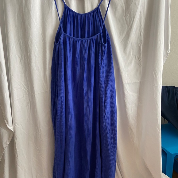 Bellerose strappy sun dress, blue, linen, medium (US 6-8) - Picture 4 of 5
